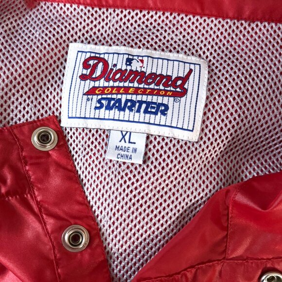 Starter Phillies Vintage Diamond Collection Pullover Jacket Red Mens XL - Picture 3 of 7